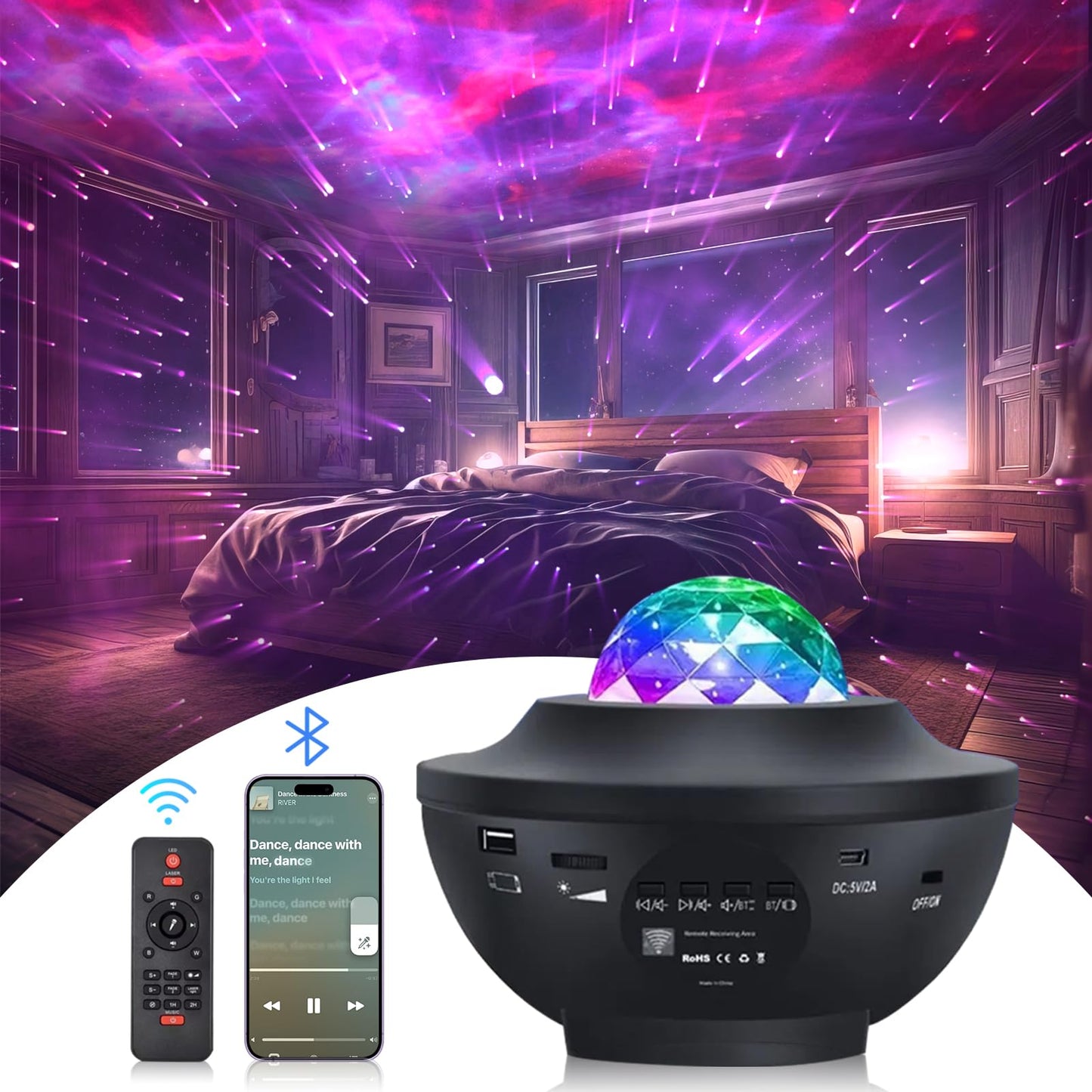 LED Starry Sky Projector | Galaxy Night Light with Music & Sound Mod
